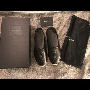 Saint Laurent Embossed leather espadrilles